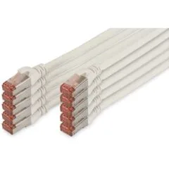 DIGITUS CAT6 S/FTP Patch Cable - 3 m - White - 10 pcs