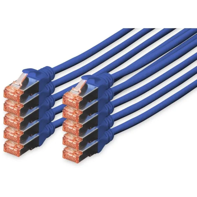 Digitus CAT6 S/FTP Patch Cable - Blue, 2 m, 10 pcs — image 1