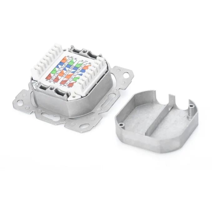 DIGITUS Cat6A Shielded Flush-Mounted Wall Socket 2 x RJ-45 White — image 5