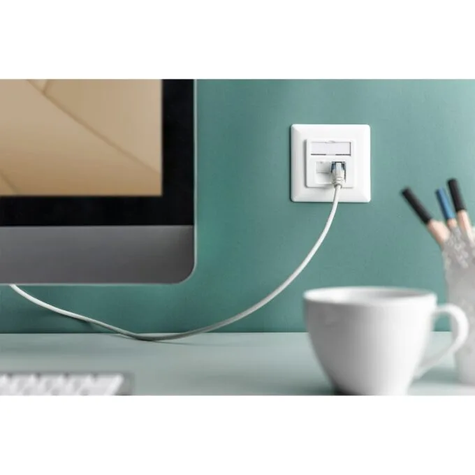 DIGITUS Cat6A Shielded Flush-Mounted Wall Socket 2 x RJ-45 White — image 9