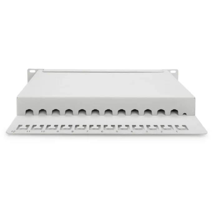 DIGITUS Cat.6A Shielded Patch Panel, 12-Port, 10 ft, Gray — image 3