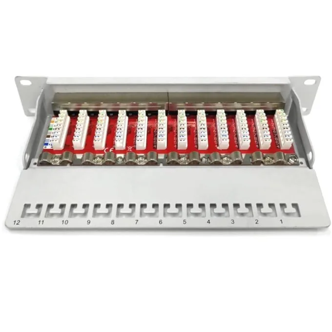 DIGITUS Cat.6A Shielded Patch Panel, 12-Port, 10 ft, Gray — image 4