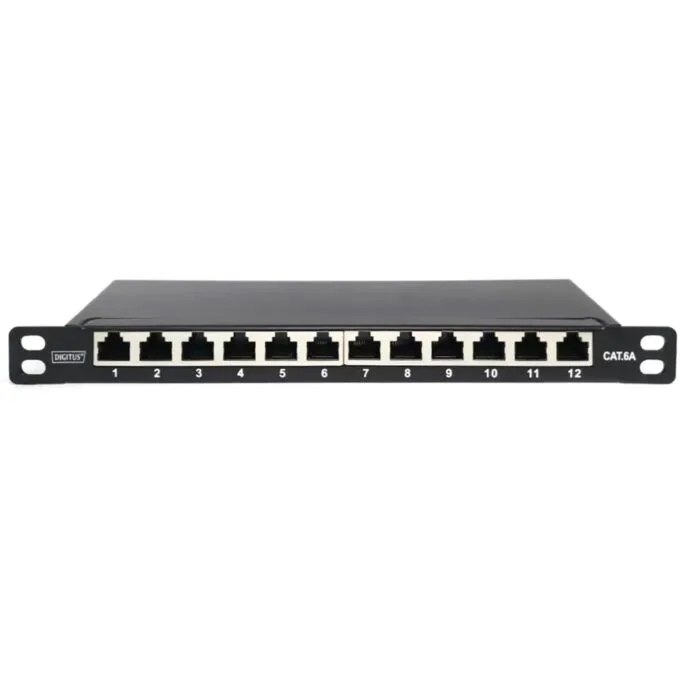 DIGITUS Cat.6A Shielded Slim Patch Panel - 0.5U - 12-Port — image 2
