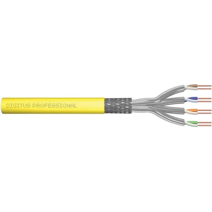 DIGITUS Cat.7A S/FTP Installation Cable 500 m - Yellow - Solid Copper — image 1