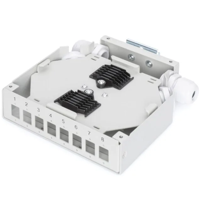 DIGITUS DIN Rail Splice Box for 8 LC/DX Couplers - White — image 6