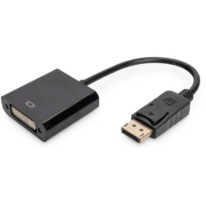 DIGITUS DisplayPort Adapter - DPort - DisplayPort to DVI-I Adapter, Black, 0.15 m — image 1
