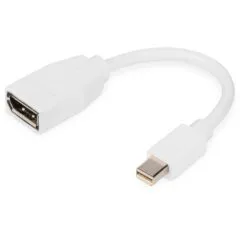 DIGITUS DisplayPort Cable - Mini DisplayPort to DisplayPort, 0.15 m, White