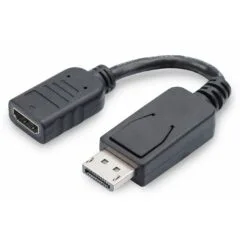 Digitus DisplayPort to HDMI Adapter - ST-BU - 0.15m, FHD 60Hz, Black