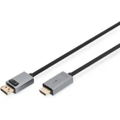 Digitus DisplayPort to HDMI Cable - Aluminum, 1.8 m, 4K