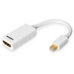 DIGITUS DisplayPortKabel miniDPort - White, 0.15 m - Mini DisplayPort to HDMI