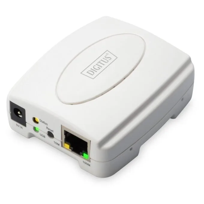 Digitus DN-13003-2 USB 2.0 Fast Ethernet Print Server - White — image 1