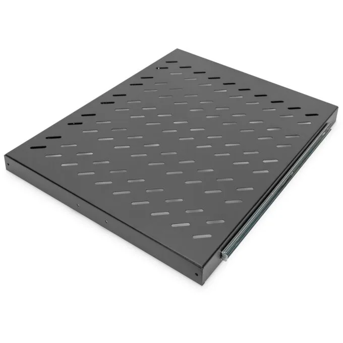 DIGITUS Extendible Shelf - Black - 1U, 483mm W x 570mm D — image 2