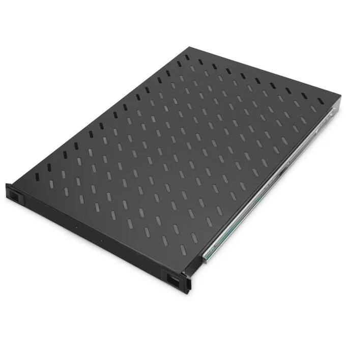 DIGITUS Fachboden 1HE Extendible Shelf - Black, 30x483x720mm — image 1