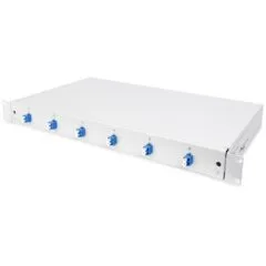 DIGITUS Fiber Optic Splice Box 1U - 6x LC OS2 Gray - Rack-mount Steel Enclosure