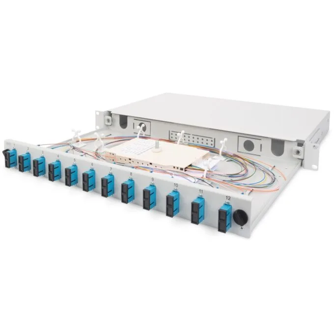 DIGITUS fiber optic splice box 1U unpopulated extendable quick-lock - Indoor steel — image 3