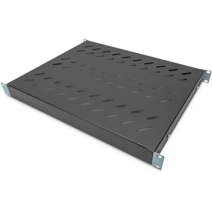 DIGITUS Fixed Shelf 1HE 44x482x350-500mm for 19-inch Cabinets - Black, 1U, Depth 350-500 mm — image 1