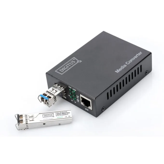 DIGITUS Gigabit Media Converter RJ45 to SFP - Black - 1 Gbps, External Power — image 2
