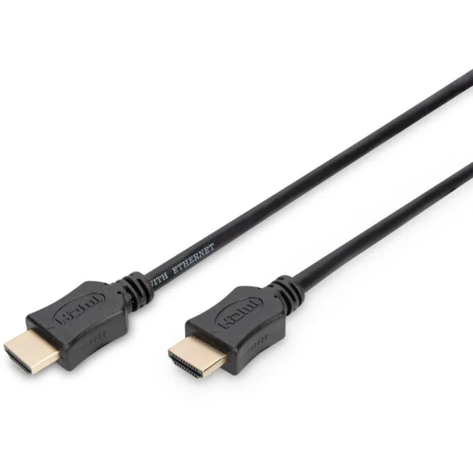 Digitus HDMI Cable A to A Ethernet, 4K, 3 m, Black, Gold-plated — image 1