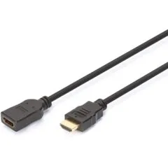 DIGITUS HDMI Extension Cable with Ethernet - 3 m, Black, 4K