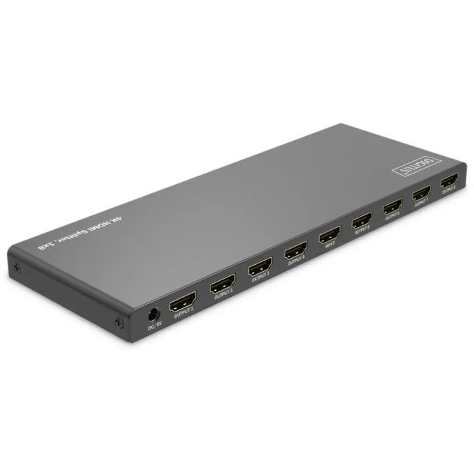 DIGITUS HDMI Splitter 1x8 4K 60Hz HDCP 2.3 EDID Control - Black, Metal — image 2