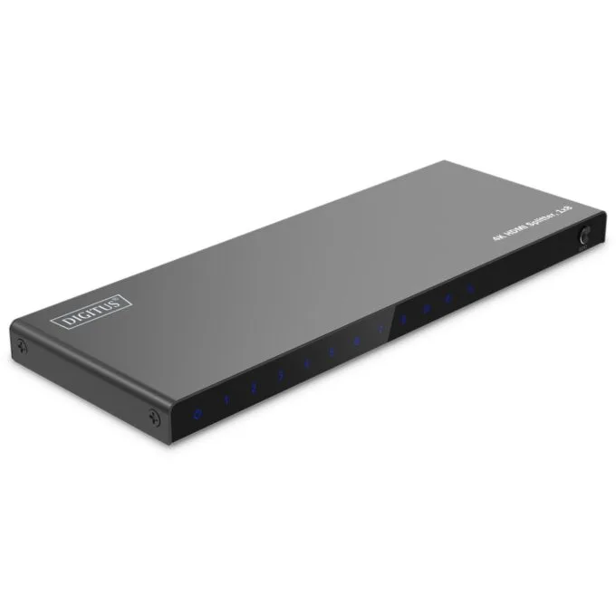 DIGITUS HDMI Splitter 1x8 4K 60Hz HDCP 2.3 EDID Control - Black, Metal — image 1