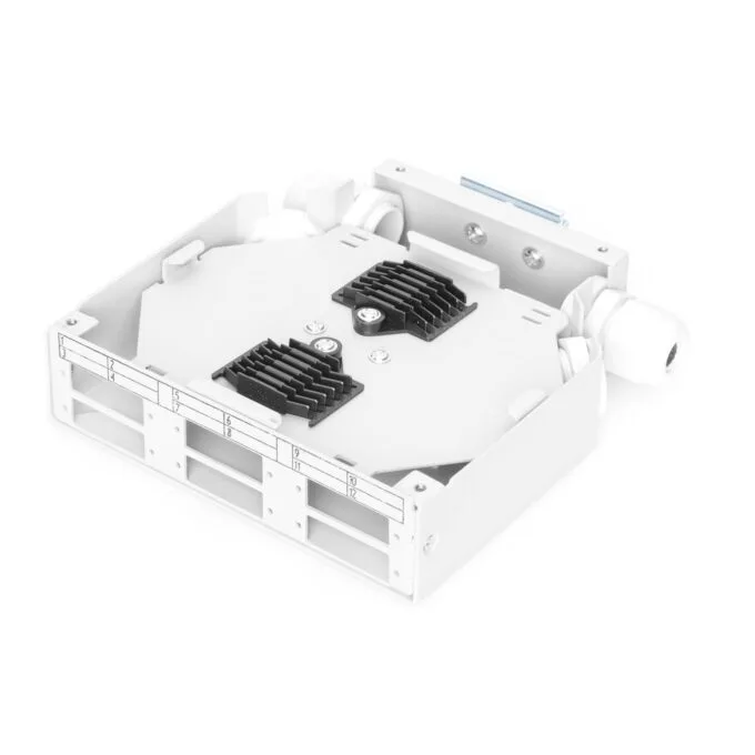 DIGITUS LWL DIN Rail Fiber Distribution Box - Grey - 6 SC connectors, 125 x 130 x 35 mm — image 6