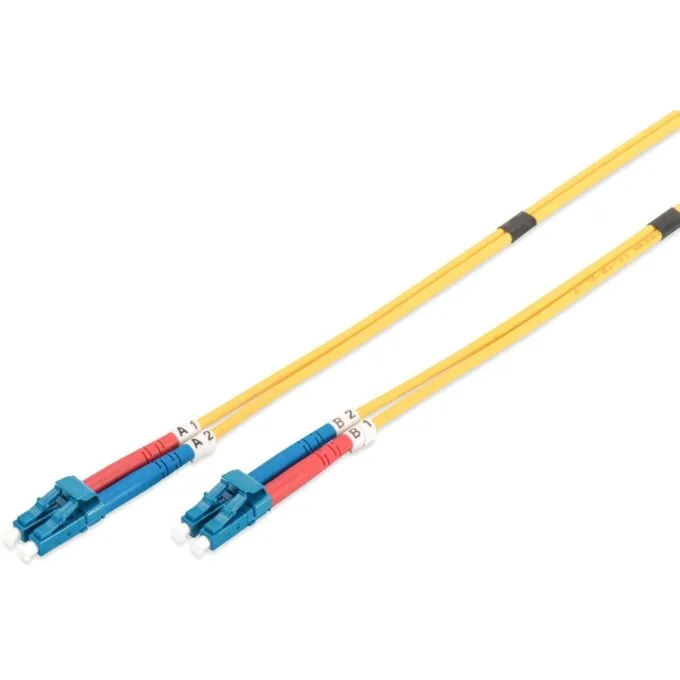 DIGITUS LWL Patchkabel LC to LC 5.00m Singlemode OS2 - Yellow — image 1