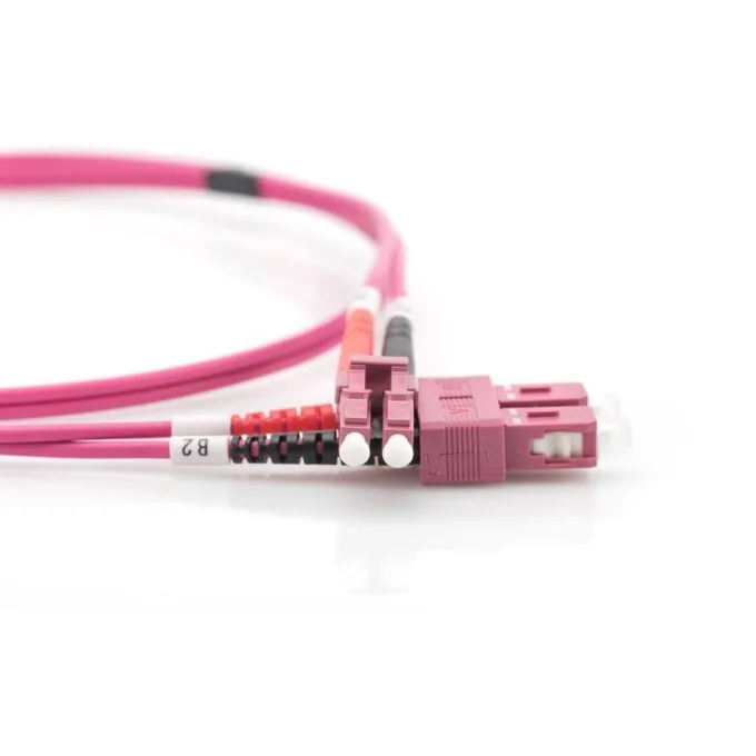 DIGITUS LWL Patchkabel LC - to SC 10.00m Multimode Duplex OM4 - Violet — image 4