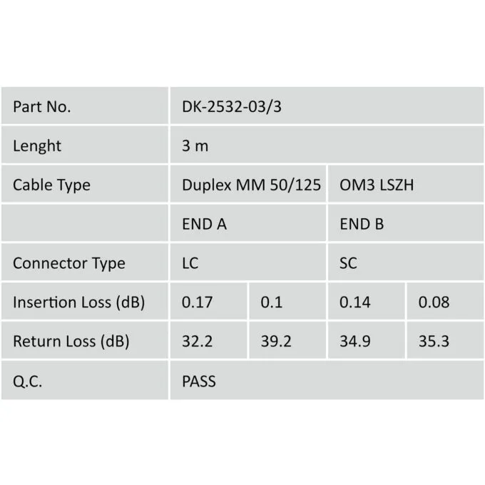 DIGITUS LWL Patchkabel LC to SC 3.00m Multimode OM3 - — image 4