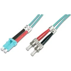 DIGITUS LWL Patchkabel LC to ST - OM3 Multimode Duplex 2m Aqua