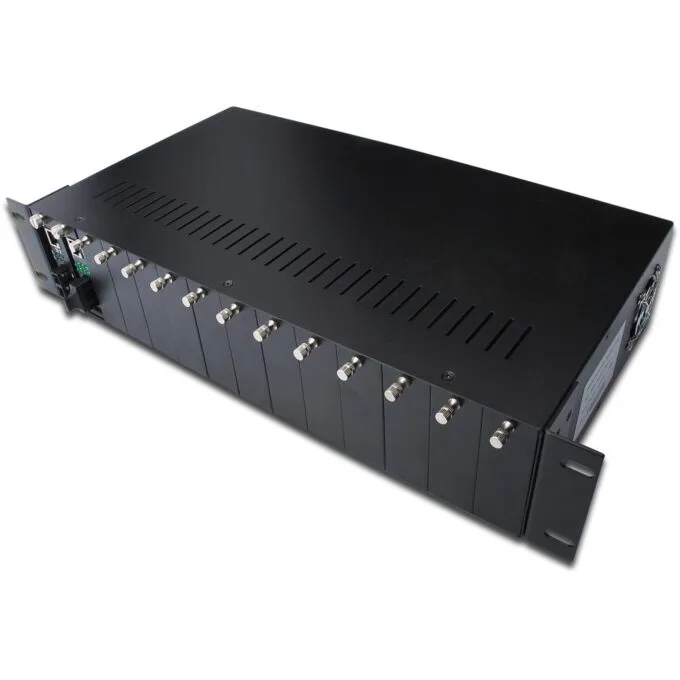 DIGITUS Media Converter Chassis 2HE 14-Slot - Black - Rack-Mount 2U Chassis — image 3