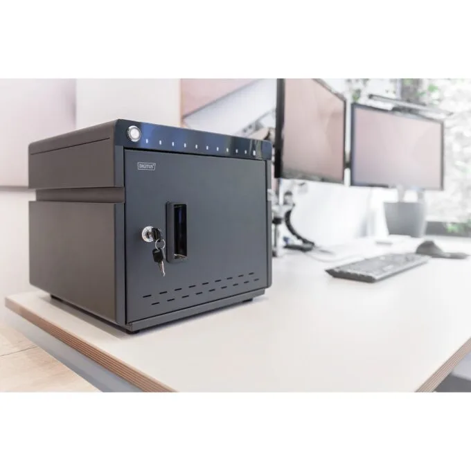 Digitus Mobile Desktop Charging Cabinet for 10 Notebooks/Tablets up to 14 in - USB-C 20W per device UV-C Disinfection - Black — image 7