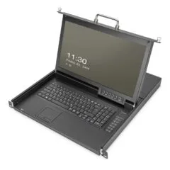 DIGITUS Modular HD LCD KVM Console with 17" TFT - Touchpad, 16-Port HDMI KVM, German Keyboard Layout