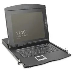 DIGITUS Modular HD LCD KVM Console with 19" TFT. 16-Port VGA KVM Connection. Touchpad. German keyboard layout