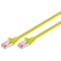 DIGITUS Patch Cable Cat6 S FTP 2xRJ45 1.0 m Yellow Lever Protection Polybag