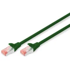 DIGITUS Patch Cable Cat6 S/FTP 0.5m Green - Shielded RJ45 Patch Cable