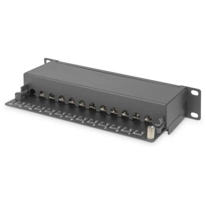 DIGITUS Patch Panel 1U 12-Port Cat6 Class E Shielded - Black — image 2