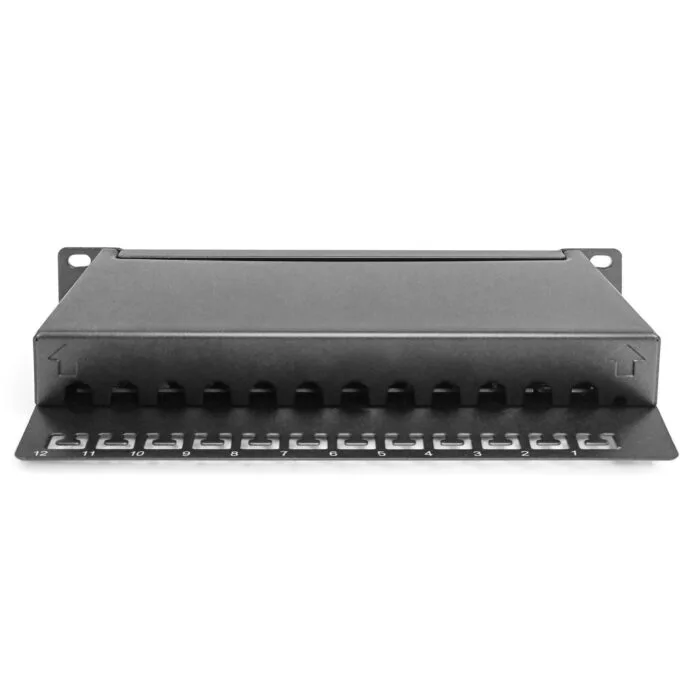 DIGITUS Patch Panel 1U 12-Port Cat6 Class E Shielded - Black — image 4