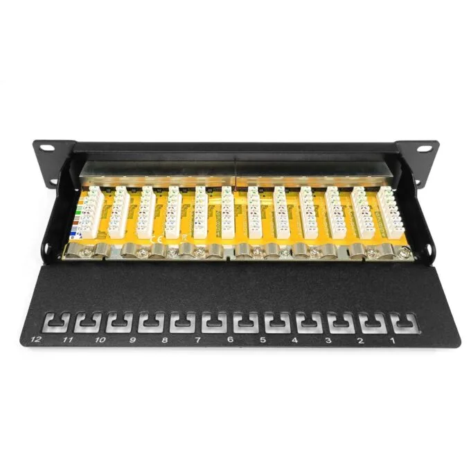 DIGITUS Patch Panel 1U 12-Port Cat6 Class E Shielded - Black — image 5