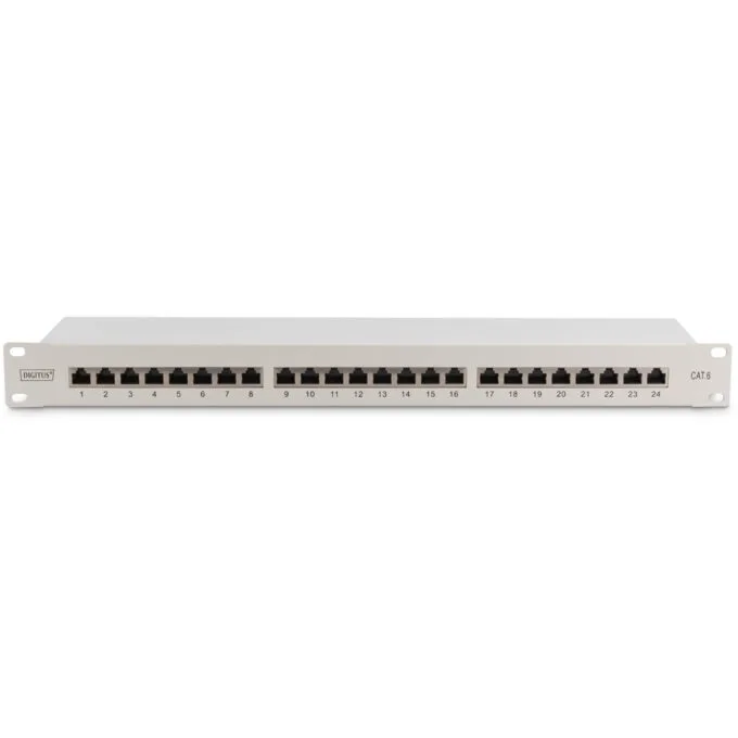 DIGITUS Patch Panel 1U 24-Port Cat6 Shielded Gray — image 3