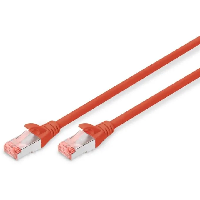 DIGITUS Patchkabel Cat6 S FTP 0.5m RJ45 Red - Shielded Cat6 Patch Cord — image 1