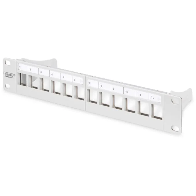 DIGITUS Patchpanel 12-Port Modular - 1U, 19-inch Rack Mount — image 1