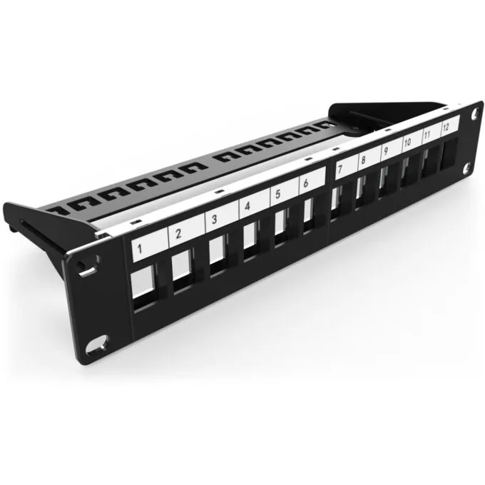 DIGITUS Patchpanel 1HE 12-Port Modular - Black — image 1