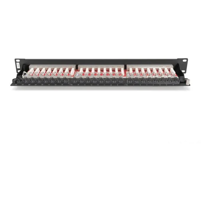 DIGITUS Patchpanel 1HE 24-Port Cat6a Shielded Black - 1U Rack-Mount RJ-45 Patch Panel — image 6
