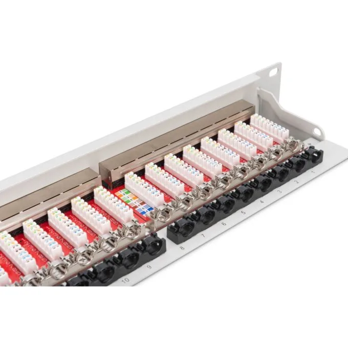 DIGITUS Patchpanel 1U 24-Port Cat6a Shielded Light Grey — image 3