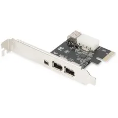 DIGITUS PCIe FireWire 1394a Card - 2 External + 1 Internal Ports
