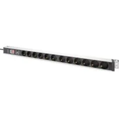 DIGITUS PDU - 1HE Vertical, 12xSchuko 230V 16A, Black