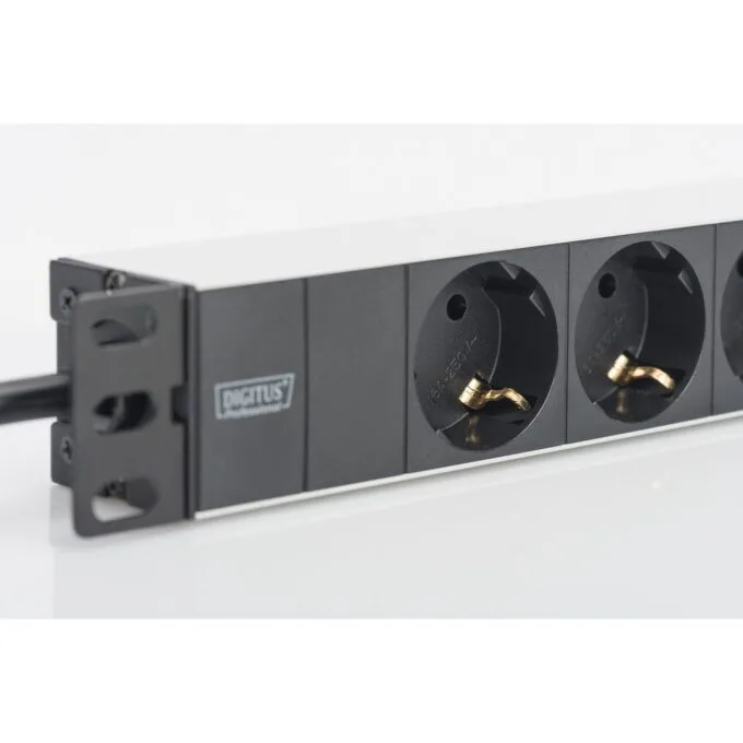DIGITUS Power Strip 1U 3-Gang Aluminum 2m Lead — image 4
