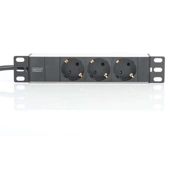 DIGITUS Power Strip 1U 3-Gang Aluminum 2m Lead — image 5