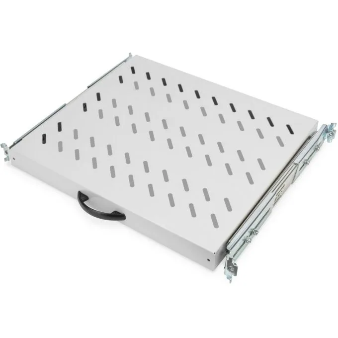 DIGITUS Rack Shelf - - 1HE 30x483x385mm up to 25kg Gray Extendable — image 1